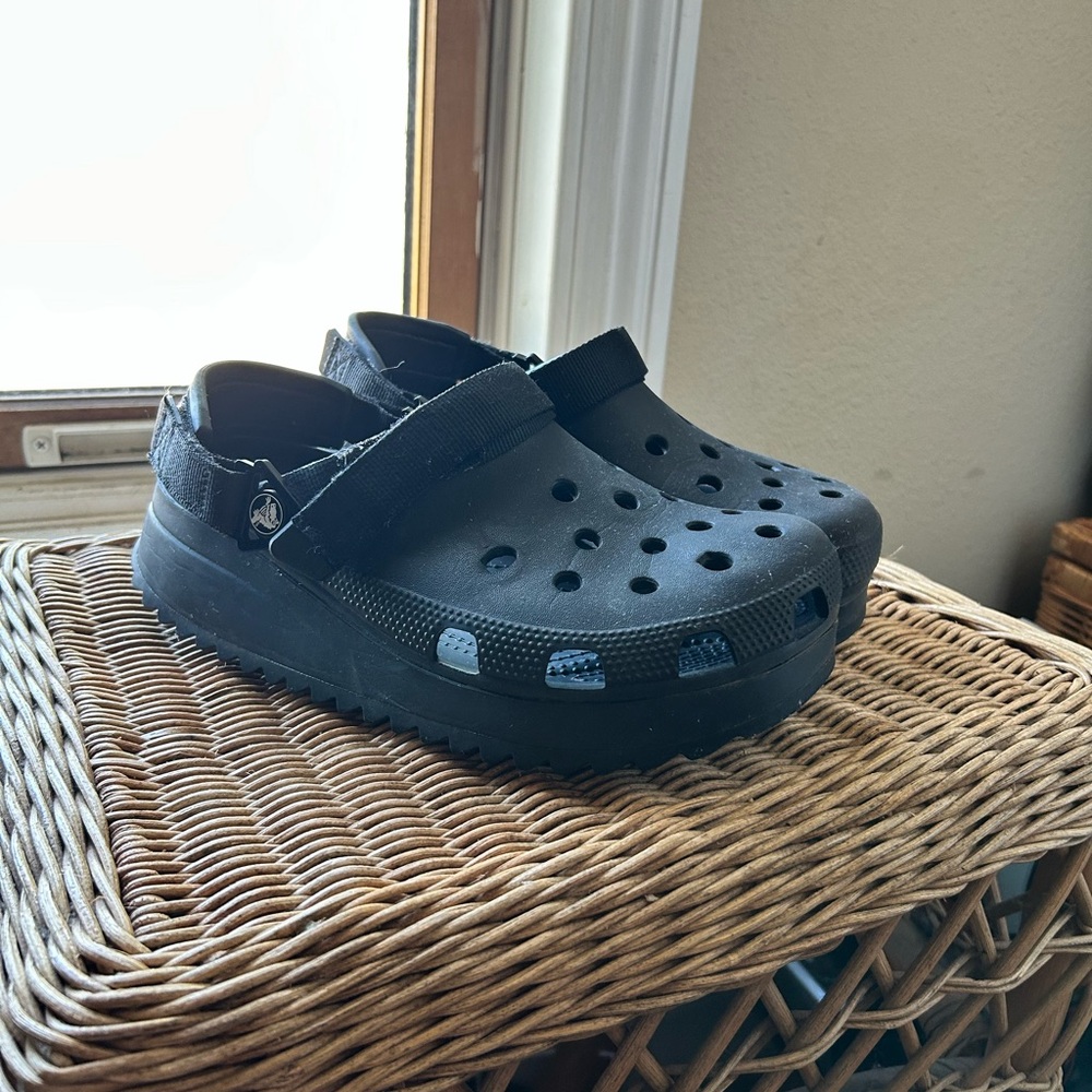 Black Platform Crocs